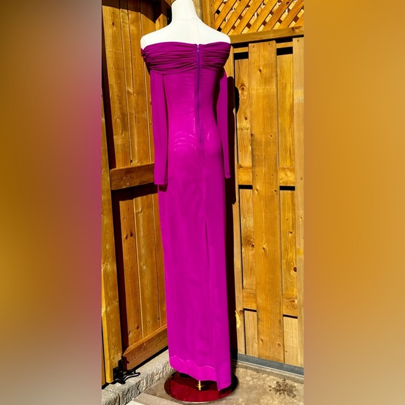 🆕 BRONX & BANCO 🧿 NWOT Monica Off-Shoulder Gown, Fuschia - Sz L - US 8 - Picture 8 of 16